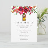 Details waterverf Floral Wedding Guest Kaart (Staand voorkant)
