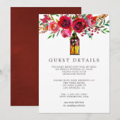 Details waterverf Floral Wedding Guest Kaart (Voorkant / Achterkant)