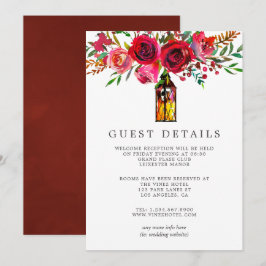 Details waterverf Floral Wedding Guest Kaart