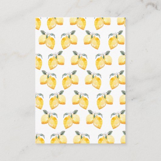 Details waterverf Lemons Script Summer Weddenschap Informatiekaartje (Achterkant)
