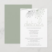 DETAILS | Whimsical Sage Green Doodle Flowers Kaart (Voorkant / Achterkant)