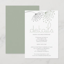 DETAILS | Whimsical Sage Green Doodle Flowers Kaart