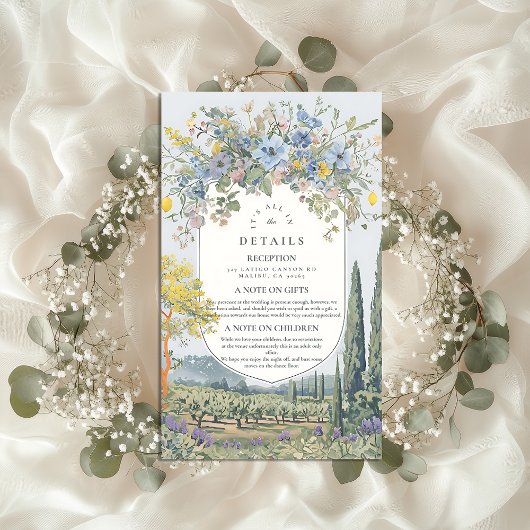 Details wijngaard Wildflower Informatiekaartje