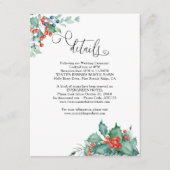 Details winterbessen en Holly Wedding Informatiekaartje (Voorkant)