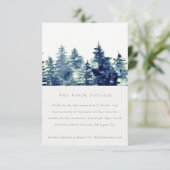 Details winterpine Forest Snowfall Wedding Informatiekaartje (Staand voorkant)