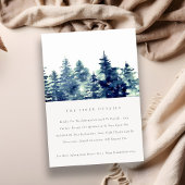 Details winterpine Forest Snowfall Wedding Informatiekaartje