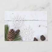 Details winterPinecone en Snowflakes Weddenschap Informatiekaartje (Achterkant)