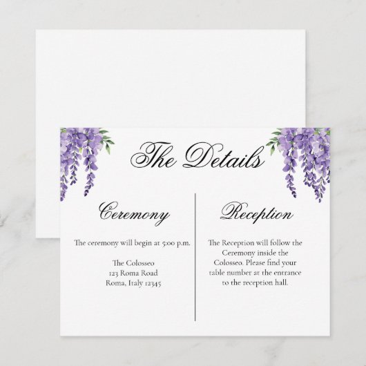 Details Wisteria-behuizing Kaart (Voorkant / Achterkant)