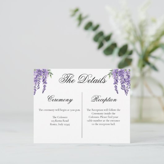 Details Wisteria-behuizing Kaart (Staand voorkant)