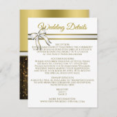Details Wit- en Goud Bint-bruiloft behuizing Informatiekaartje (Voorkant / Achterkant)