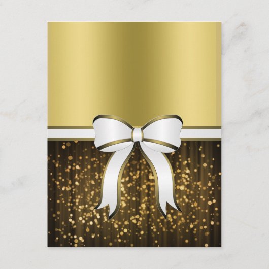 Details Wit- en Goud Bint-bruiloft behuizing Informatiekaartje (Achterkant)