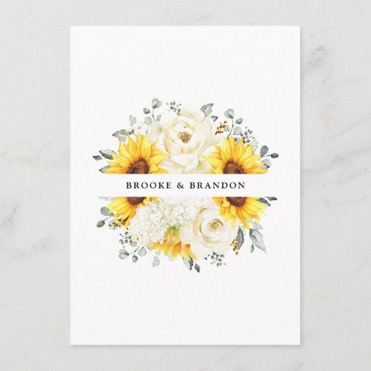 Details zonnebloem Ivory Peony Eucalyptus Weddensc Informatiekaartje (Achterkant)