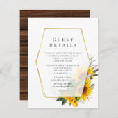 Details zonnebloem Rustige geometrische gast Informatiekaartje (Voorkant / Achterkant)