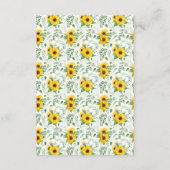 Details zonnebloemen Vrijgezellenfeest bruiloft Informatiekaartje (Achterkant)