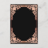 Details Zwart Roze Elegant Script Bruiloft Informatiekaartje (Achterkant)