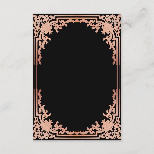 Details Zwart Roze  Elegant Script Bruiloft Informatiekaartje (Achterkant)