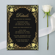 Details Zwarte Nep Goud Elegante Vintage Trouwdag