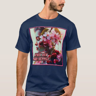 DETAXEER Ons Voedselvoorzieningsysteem Kersenbloes T-shirt