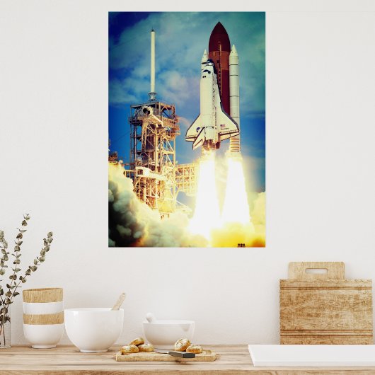 Detectie van Space Shuttle Start Poster (Keuken)