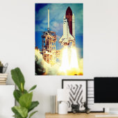 Detectie van Space Shuttle Start Poster (Thuiskantoor)