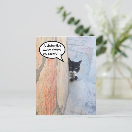 DETECTIEVE KAT ACHTER DE STEENWAL/Vaderdag Briefkaart (Staand voorkant)
