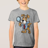 Detective Airedale Terrier Tri-Blend Shirt (Voorkant)