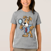 Detective Airedale Terrier Tri-Blend Shirt (Voorkant)