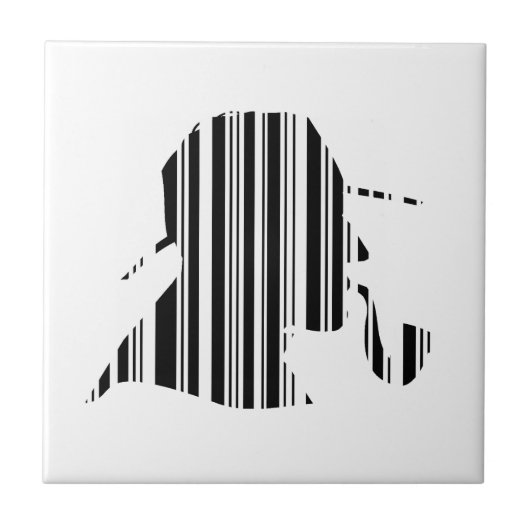 DETECTIVE BAR CODE Pijp Roken Barcode Patroon Tegeltje (Voorkant)