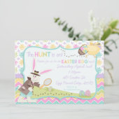Detective Bunny Easter Egg Hunt Uitnodiging (Staand voorkant)