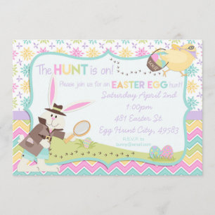Detective Bunny Easter Egg Hunt Uitnodiging