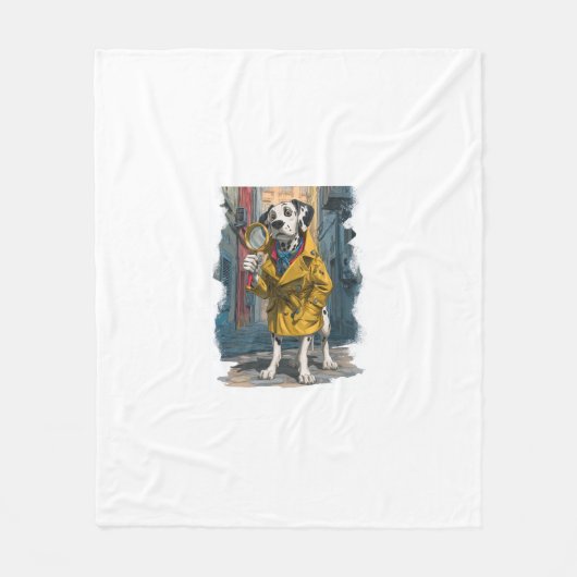 Detective Dalmatiër - Hond die Misdaden Oplost Fleece Deken (Voorkant)