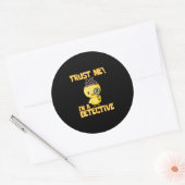 Detective Duck Design - Vertrouw me als rechercheu Ronde Sticker (Envelop)