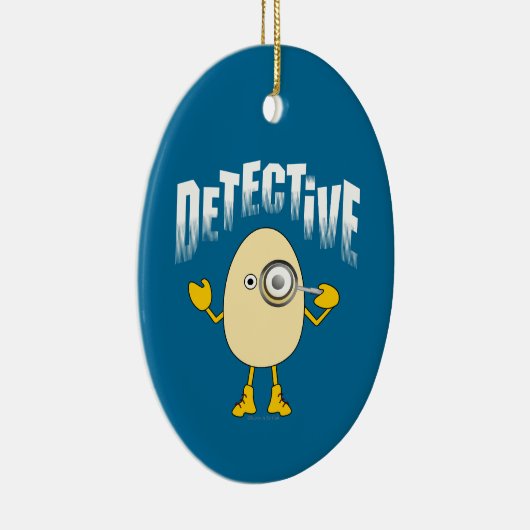 Detective Egghead Text Keramisch Ornament (Rechts)