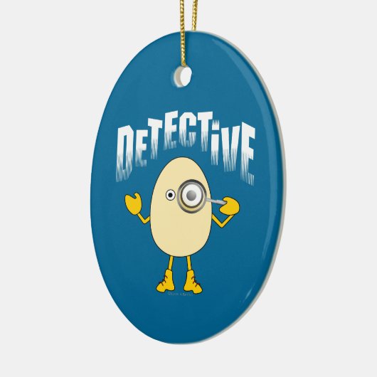 Detective Egghead Text Keramisch Ornament (Links)