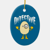 Detective Egghead Text Keramisch Ornament (Voorkant)