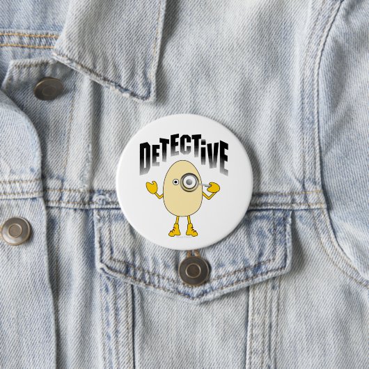 Detective Egghead Text Ronde Button 7,6 Cm (In situ)