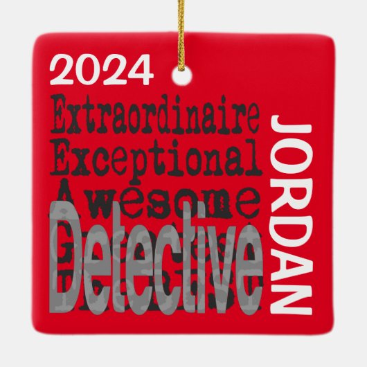 Detective Extraordinaire CUSTOM Keramisch Ornament (Achterkant)