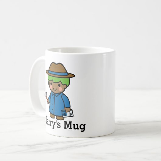 Detective, Forensic wetenschapper, of P.I. jongen Koffiemok (Voorkant links)