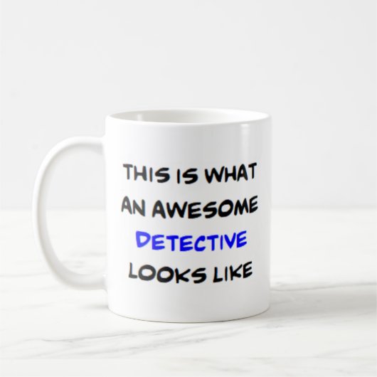 detective, geweldige koffiemok (Links)