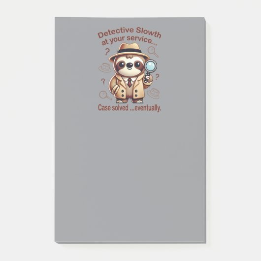 "Detective Luiaard" Luiaard Particulier Detectiveb Post-it® Notes (Voorkant)