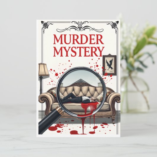 Detective Murder Mystery Invitation DIY Kaart (Staand voorkant)