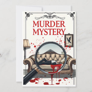 Detective Murder Mystery Invitation DIY Kaart