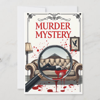 Detective Murder Mystery Invitation DIY Kaart