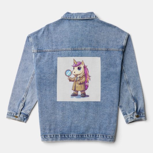 Detective Mysterie Eenhoorn Denim Jacket (Achterkant)