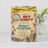 Detective Mystery Birthday Invitation Kaart (Staand voorkant)