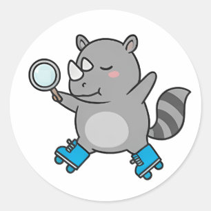 Detective Neushoorn Ronde Sticker