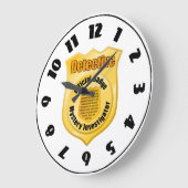 Detective Official Badge Mystery Investigator Grote Klok (Hoek)
