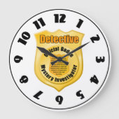 Detective Official Badge Mystery Investigator Grote Klok (Voorkant)