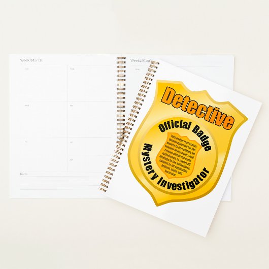 Detective Official Badge Mystery Investigator Planner