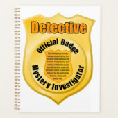 Detective Official Badge Mystery Investigator Planner (Voorkant)